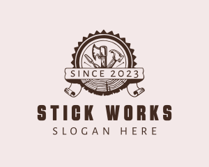 Carpentry Tools Badge logo design