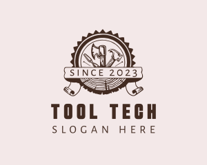 Carpentry Tools Badge logo design