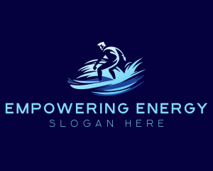 Surfing  Wave Man logo design