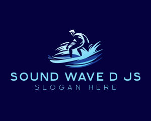 Surfing  Wave Man logo design