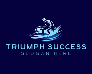 Surfing  Wave Man logo design