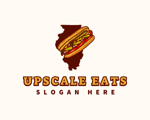 Hotdog Food Illinois logo design