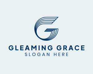 Blue Waves Letter G logo design