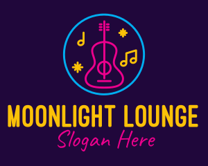 Neon Music Bar Lounge logo design