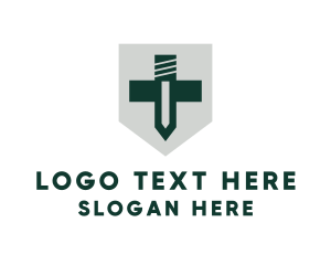 Shield Cross Sword logo