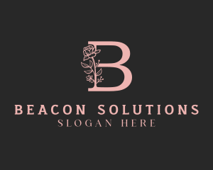 Beautician Floral Letter B logo design