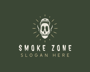 Skull Weed Smoking logo design