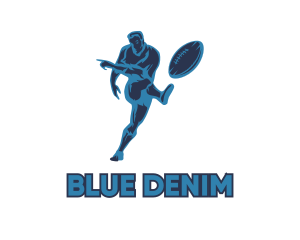 Blue Rugby Player logo design