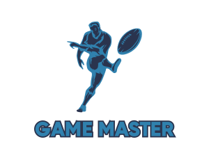 Blue Rugby Player logo