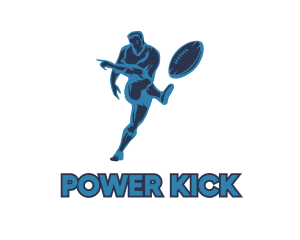 Blue Rugby Player logo