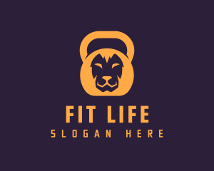 Weightlifter Lion Kettlebell logo design