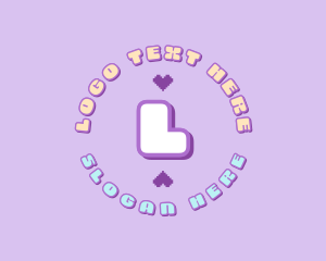 Cute Pixel Heart logo