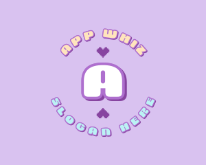 Cute Pixel Heart logo design