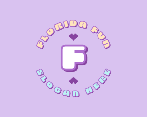 Cute Pixel Heart logo design