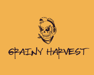 Punk Music Skull logo design