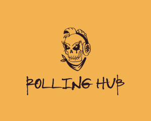 Punk Music Skull logo design