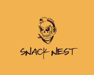 Punk Music Skull logo design