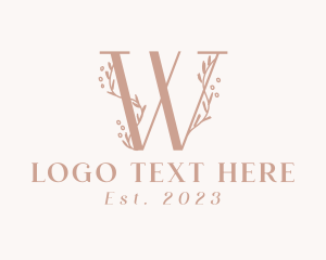 Flower Vine Letter W  logo