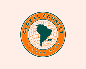 South America Globe logo