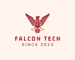 Falcon Wings  Security Shield  logo design