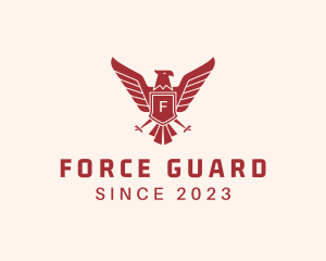 Falcon Wings  Security Shield  logo design