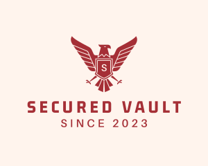 Falcon Wings  Security Shield  logo design