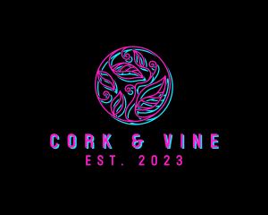 Neon Vine Plant logo design