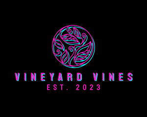 Neon Vine Plant logo design