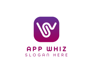 W Gradient App  logo design