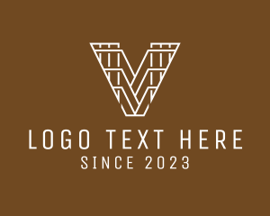 Modern Professional Outline Letter V logo