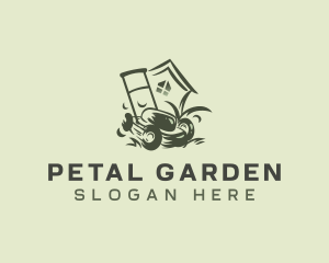 House Grass Lawn Mower logo design