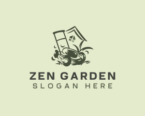 House Grass Lawn Mower logo design