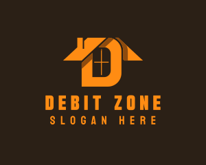 Orange Letter D House logo design