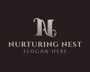 Antique Vintage Letter N logo design