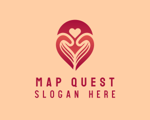 Red Heart Map Pin logo