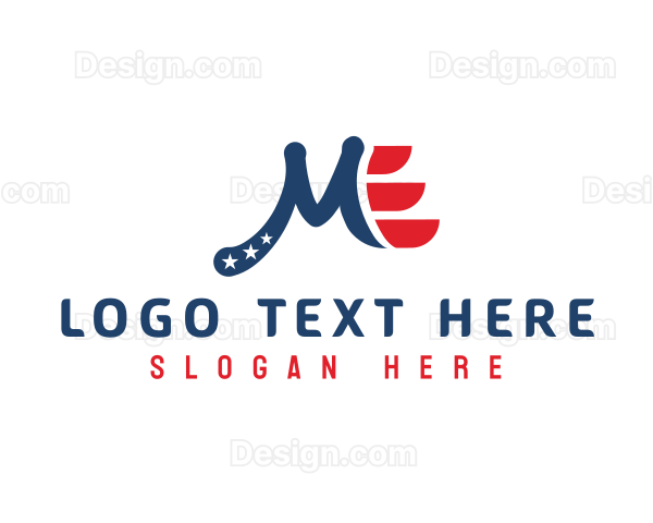 Patriotic American Letter M Logo