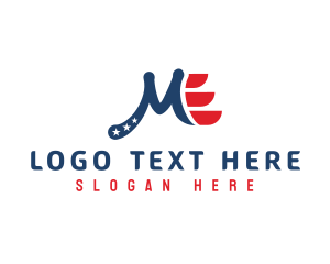Patriotic American Letter M logo