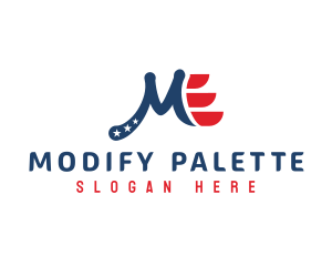 Patriotic American Letter M logo design