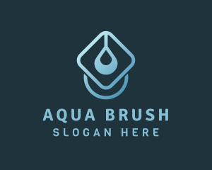 Blue Droplet Water logo design