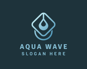 Blue Droplet Water logo design