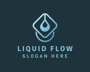 Blue Droplet Water logo design