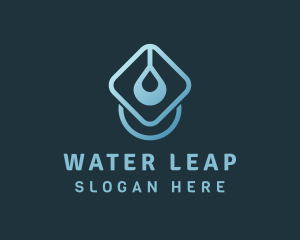 Blue Droplet Water logo design