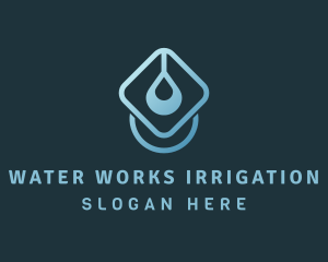 Blue Droplet Water logo design