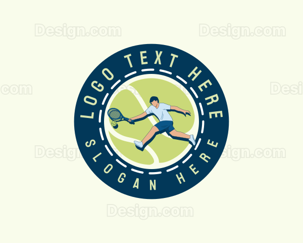 Varsity Tennis Player Logo