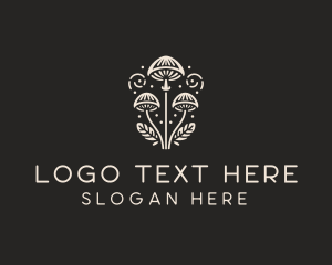 Leaves - Fungi Mushroom Leaves logo design