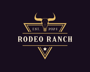 Animal Skull Ranch Triangle logo design