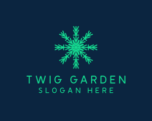 Snowflake Twig Decoration logo design