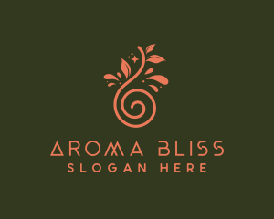 Leaf Swirl Droplet logo design