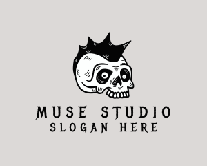 Mohawk Skull Punk logo design