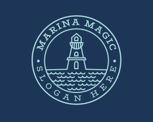 Blue Sea Lighthouse logo design